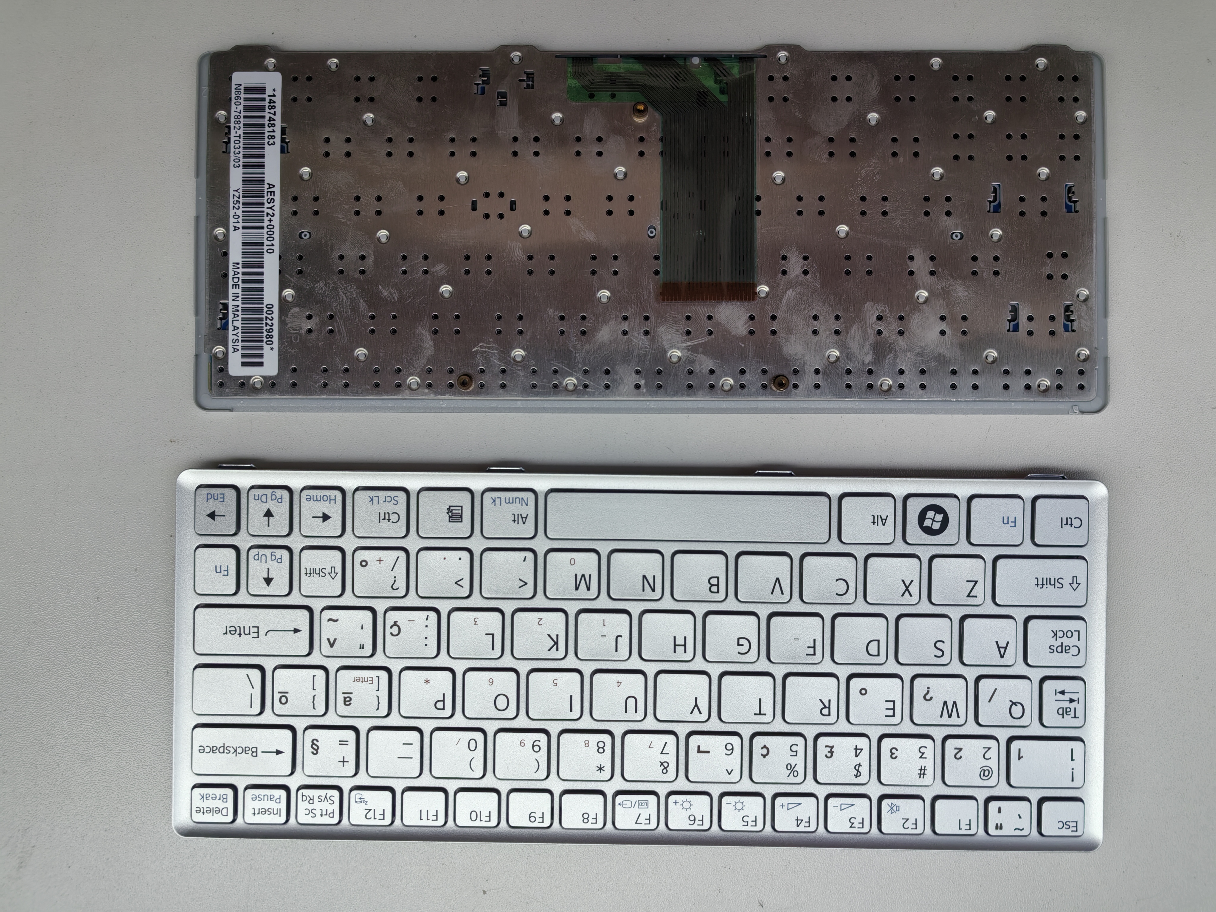 Picture of New Replacement Laptop Keyboard For SONY W117 small carriage return SILVER FRAME BLACK BR Layout